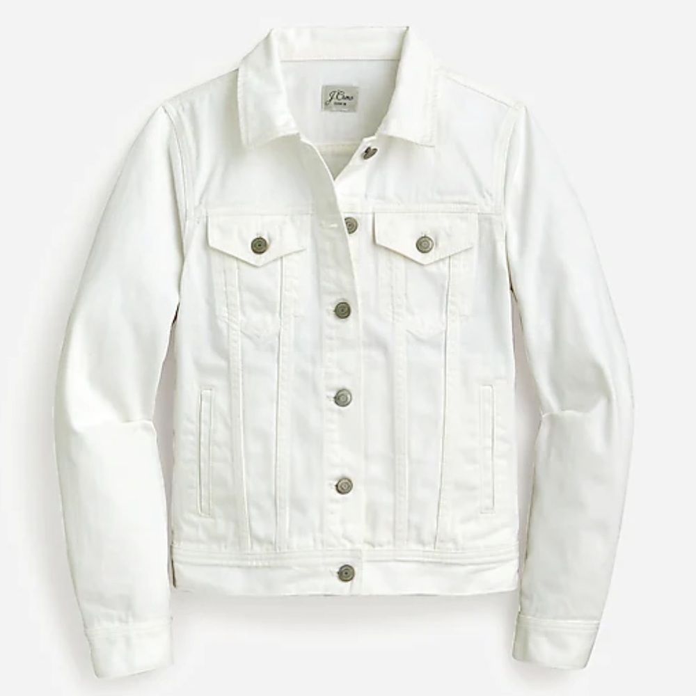 J crew classic denim jacket in white